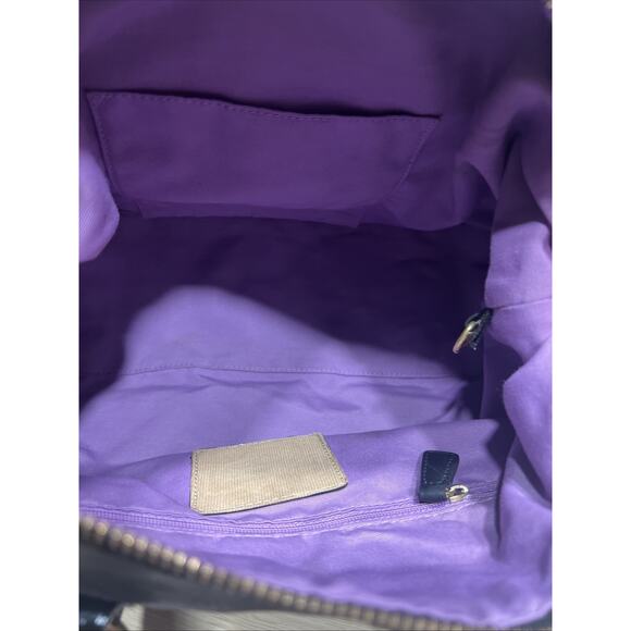 Coach Madison Op Art F0826-12943 Black Lavender Satchel Purse Handbag Authentic - Picture 5 of 16